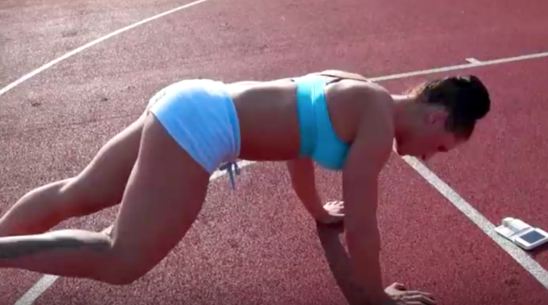 Karina Akmens entrenando (video)