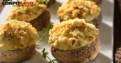 Champiñones rellenos con puré de papa